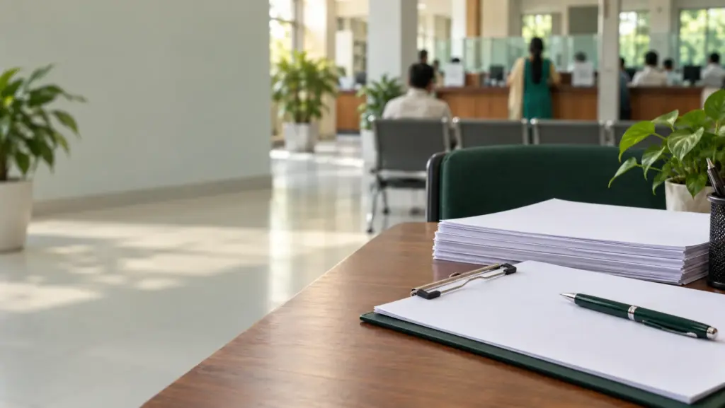 How YEIDA Plot Schemes Work: a neat stack of printed application forms